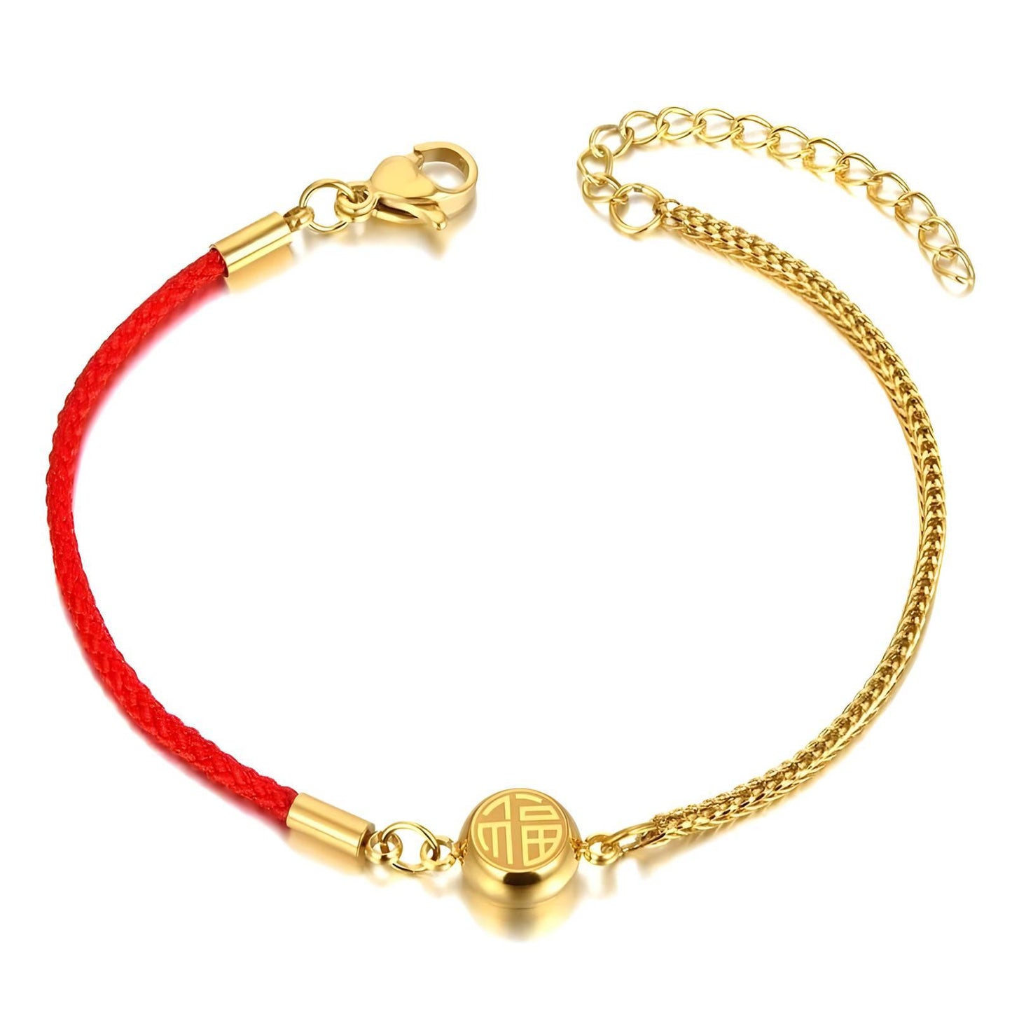 18k Gold plated with red thread bracelet