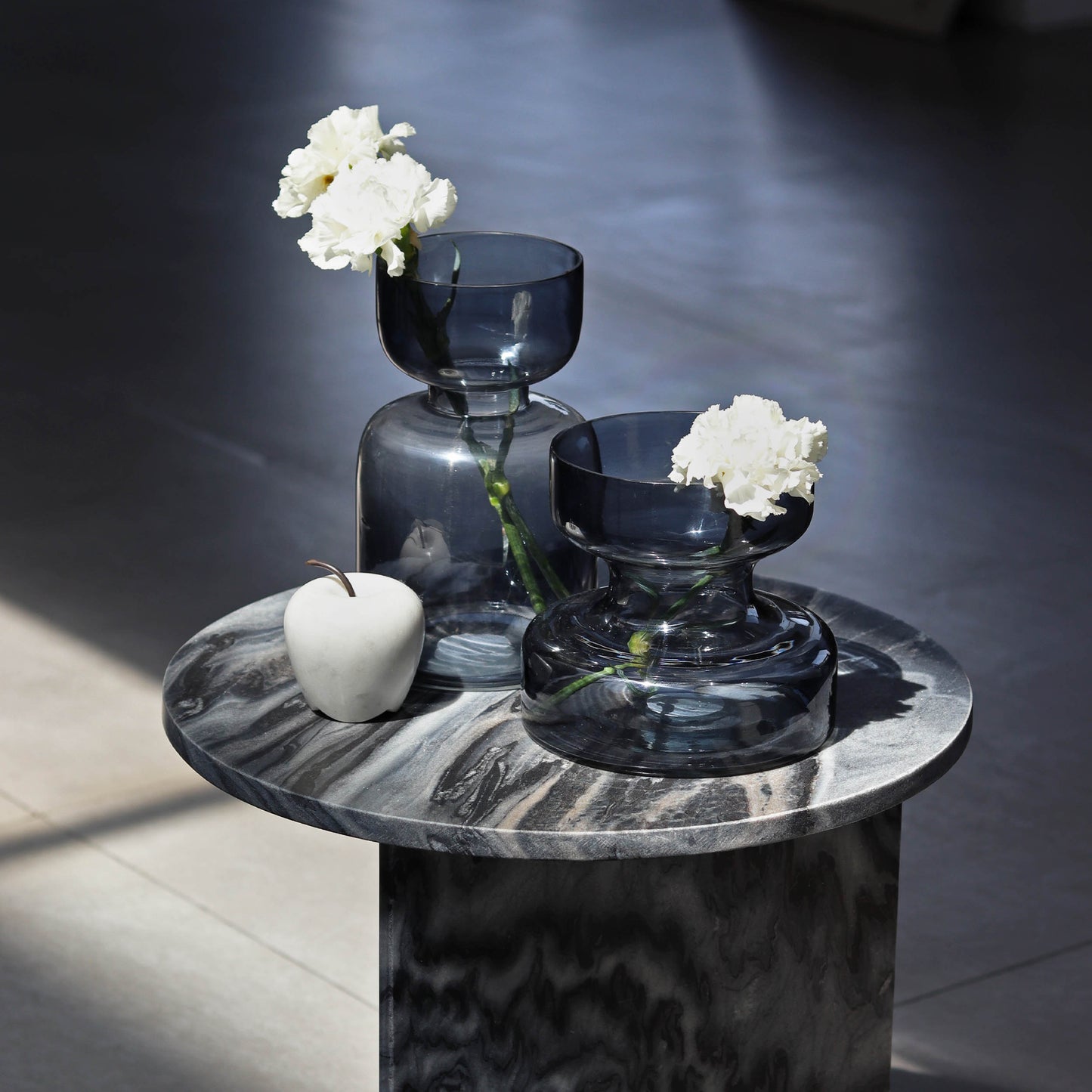 Slate Grey Glass vase | Set of 2