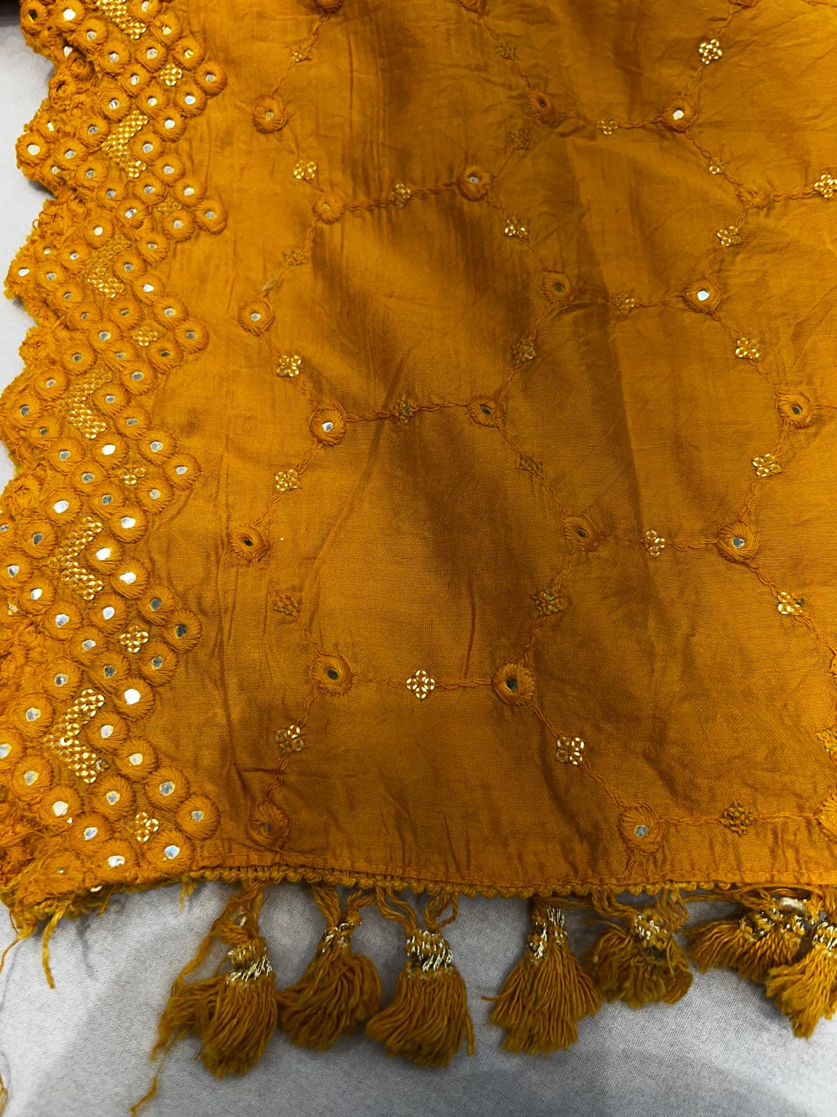 Mustard yellow sold cotton Chaniya choli