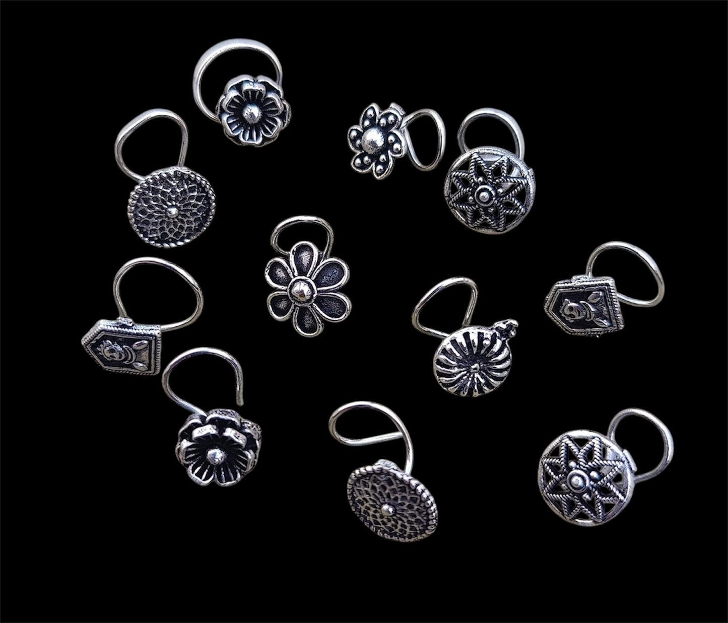 Oxidized Nose Pins