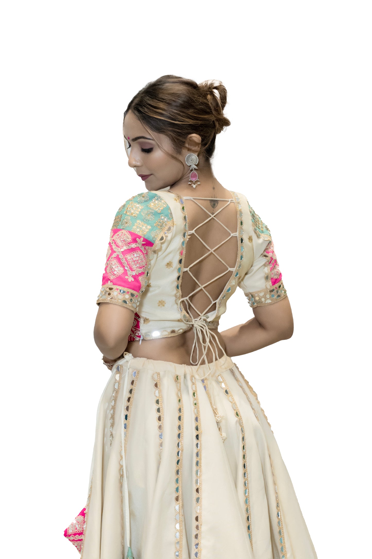 White Multi kali chaniya choli.
