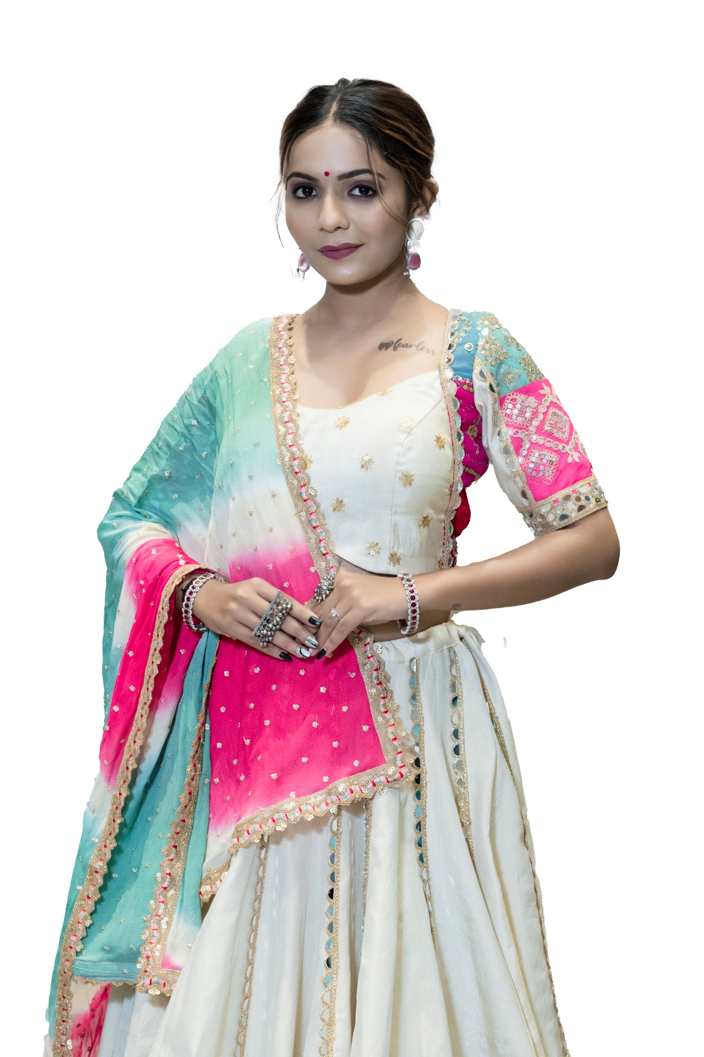 White Multi kali chaniya choli.