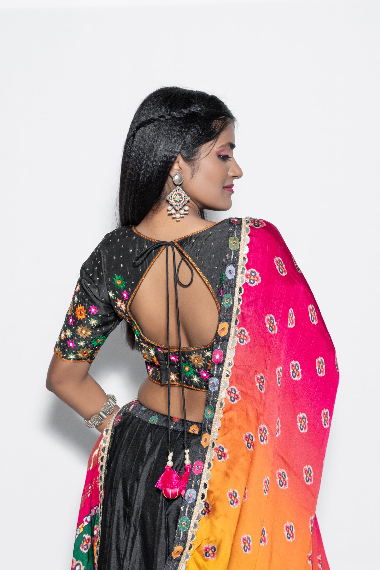 Black Modal Dupatta Chaniya Choli .