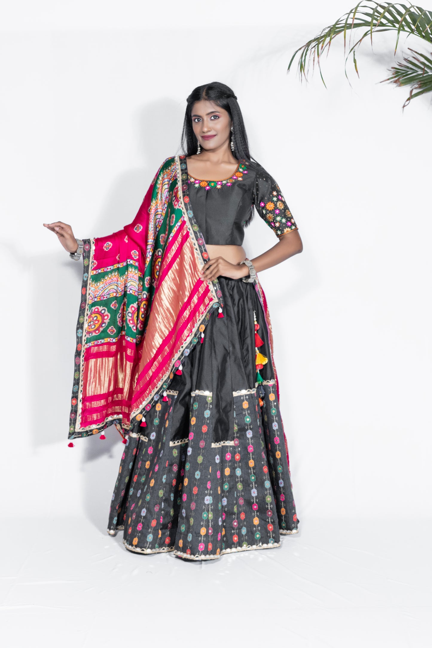 Black Modal Dupatta Chaniya Choli .