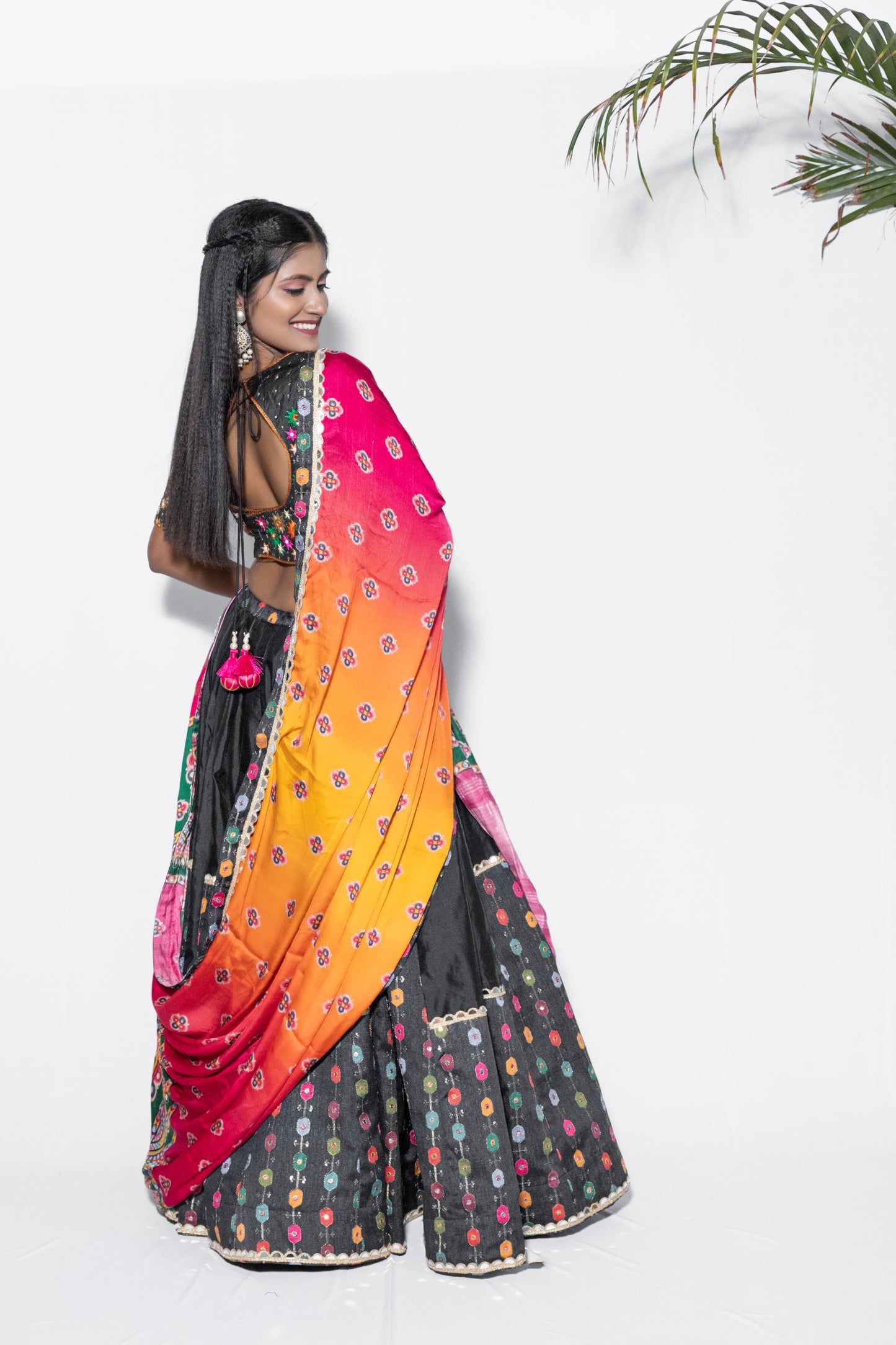 Black Modal Dupatta Chaniya Choli .