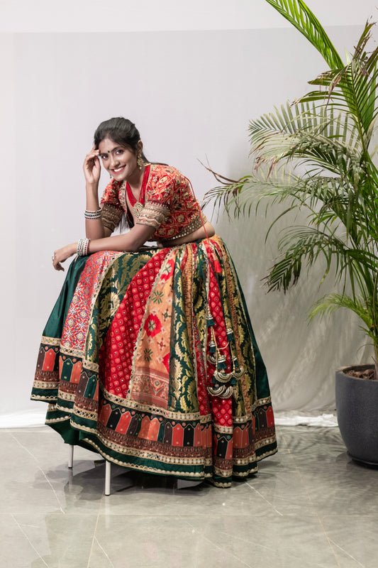 Bottle Green Chaniya Choli.