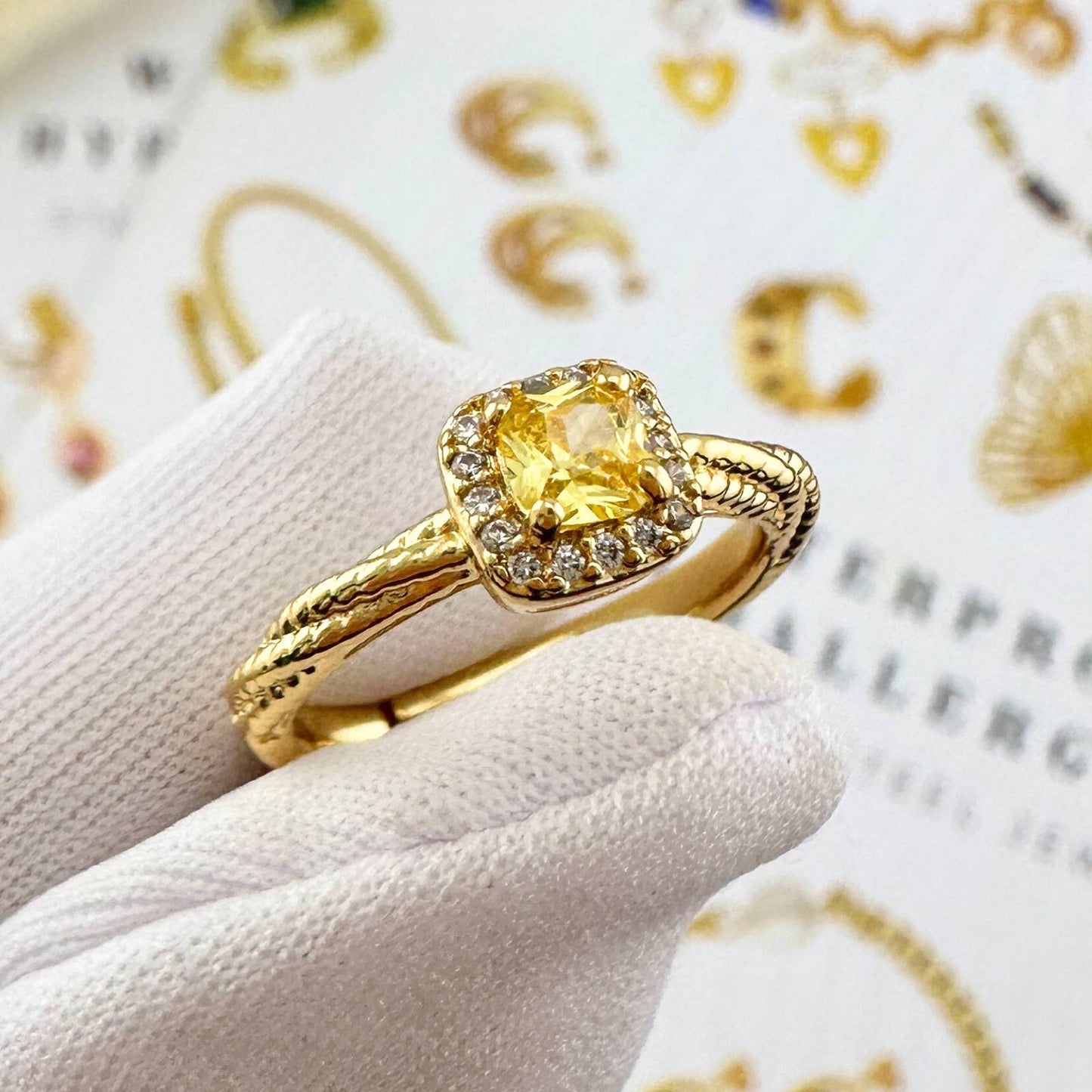 Gold Plated Anti-Tarnish Cubic Zirconia stone Ring. New arrival in USA . Best Christmas and new year Gift.