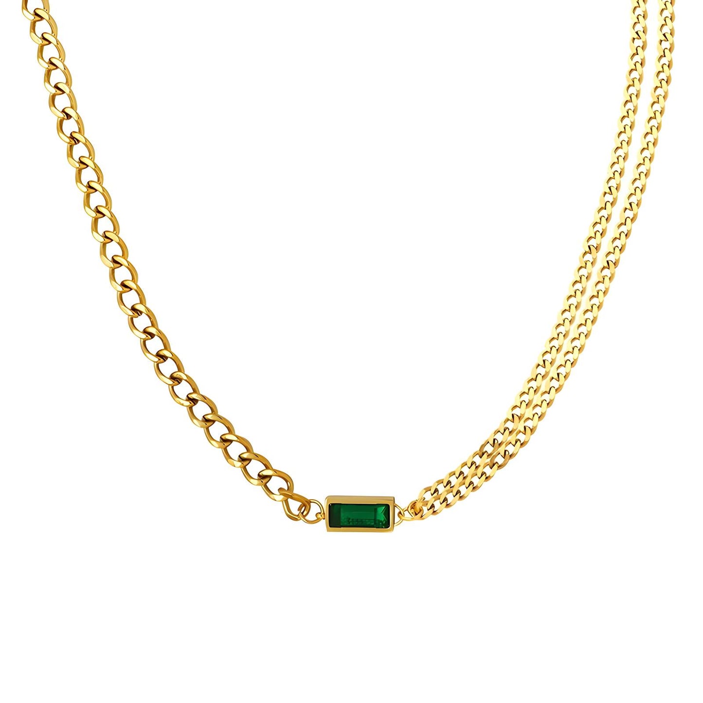 Gold plated Unique Intensity necklace with Cubic zirconia Stone Best in USA . Xmas Gift New Arrival .