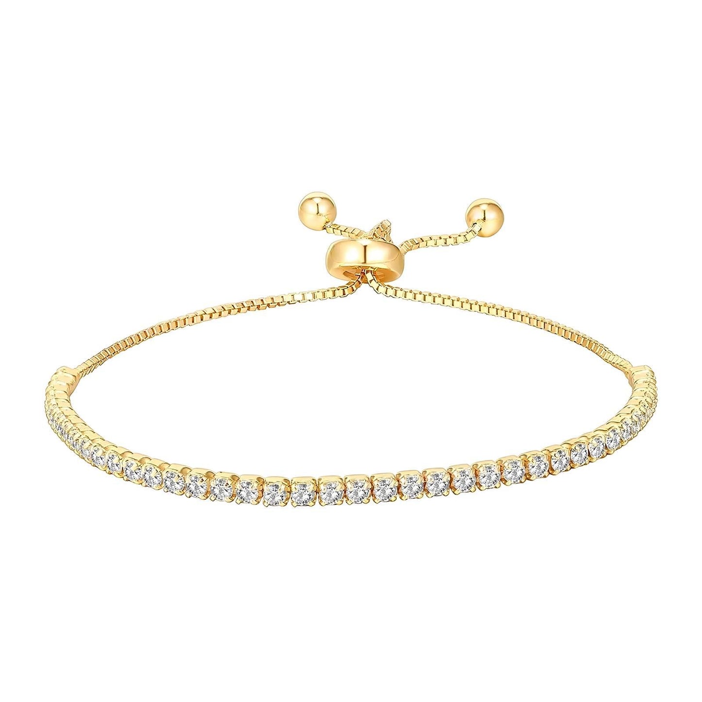 18k Gold plated anti tarnish bracelet with embedded zirconia stones bracelet.