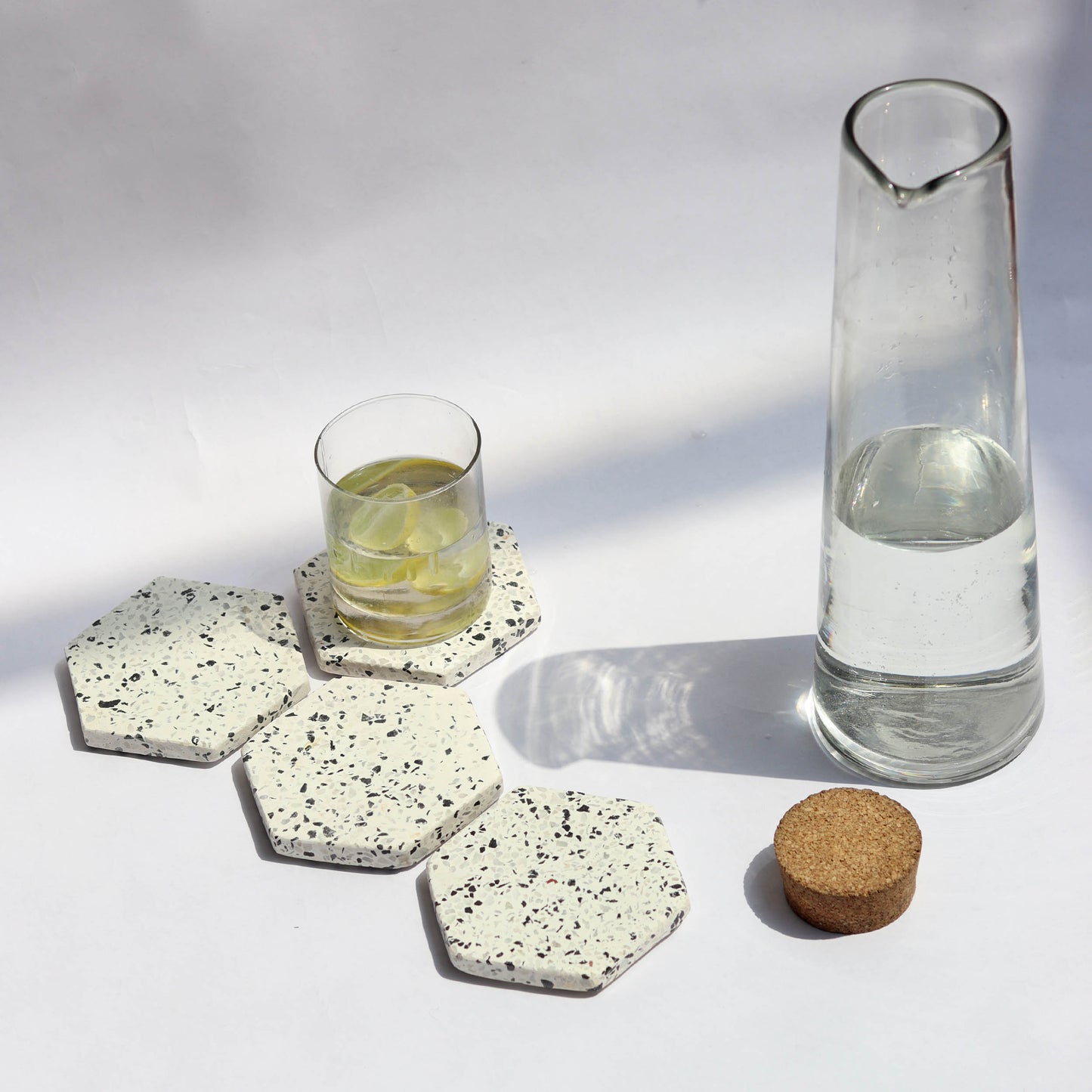 Terrazzo Inlay Hexagon Coasters.