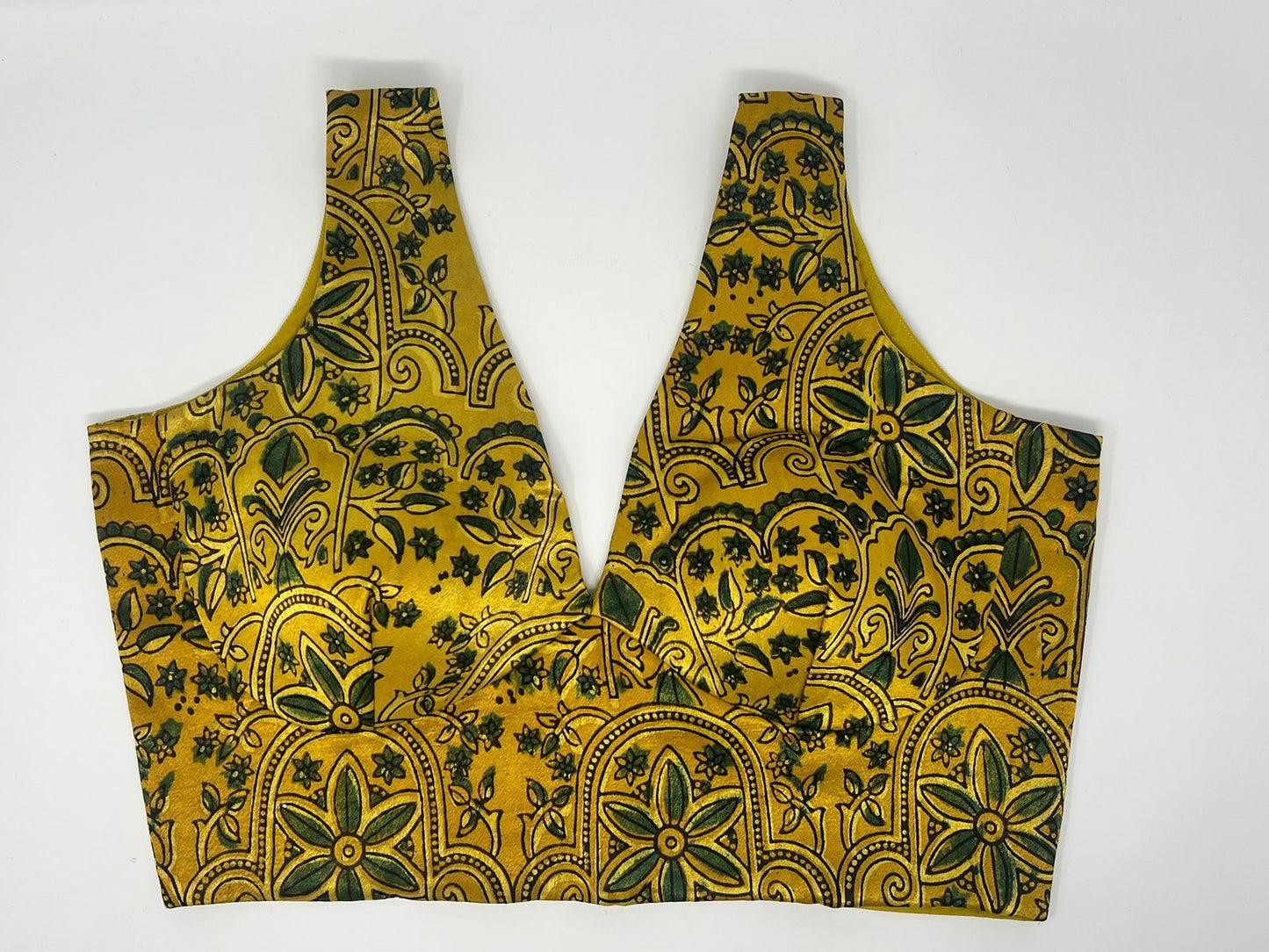 Ajrak Print Sleeveless Blouse.