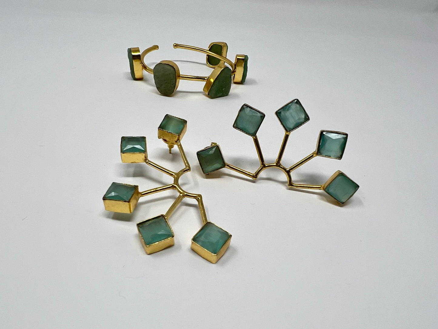 Jaipur Collection | Sea Green Natural Stone Earrings