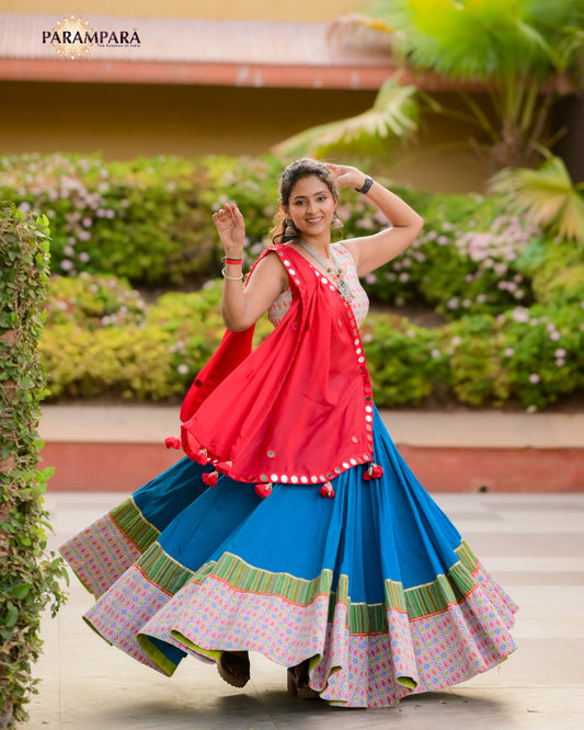 Blue soft cotton Chaniya Choli