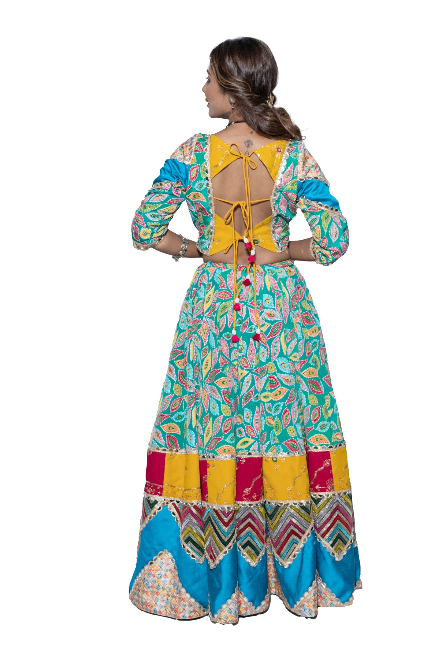 Printed Green Chaniya Choli