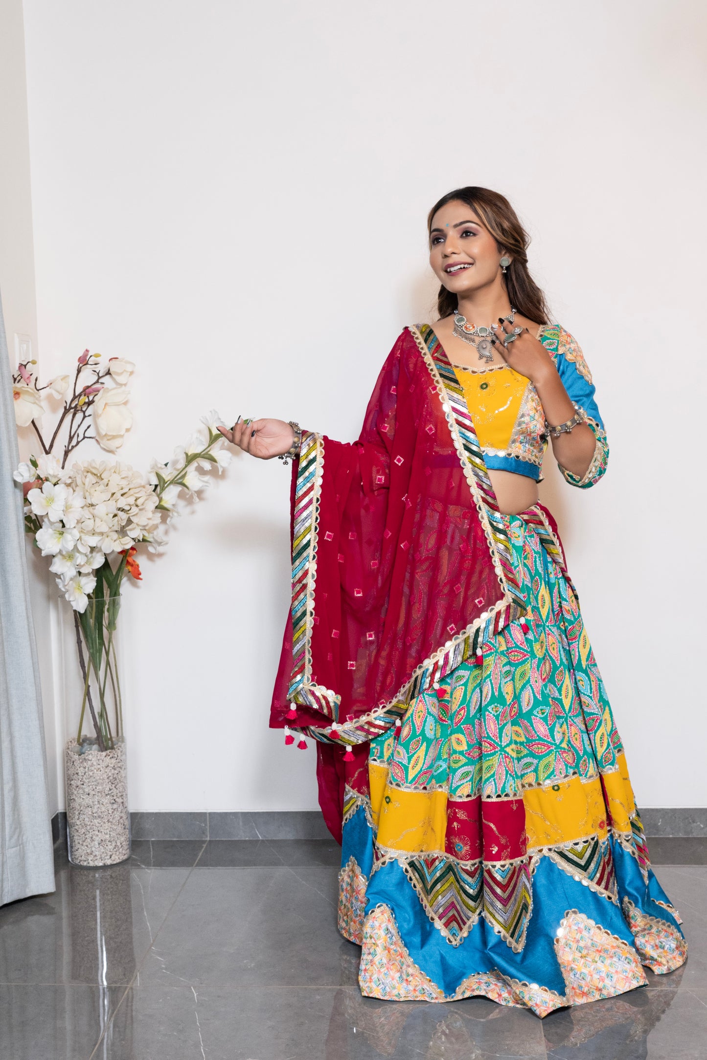 Printed Green Chaniya Choli