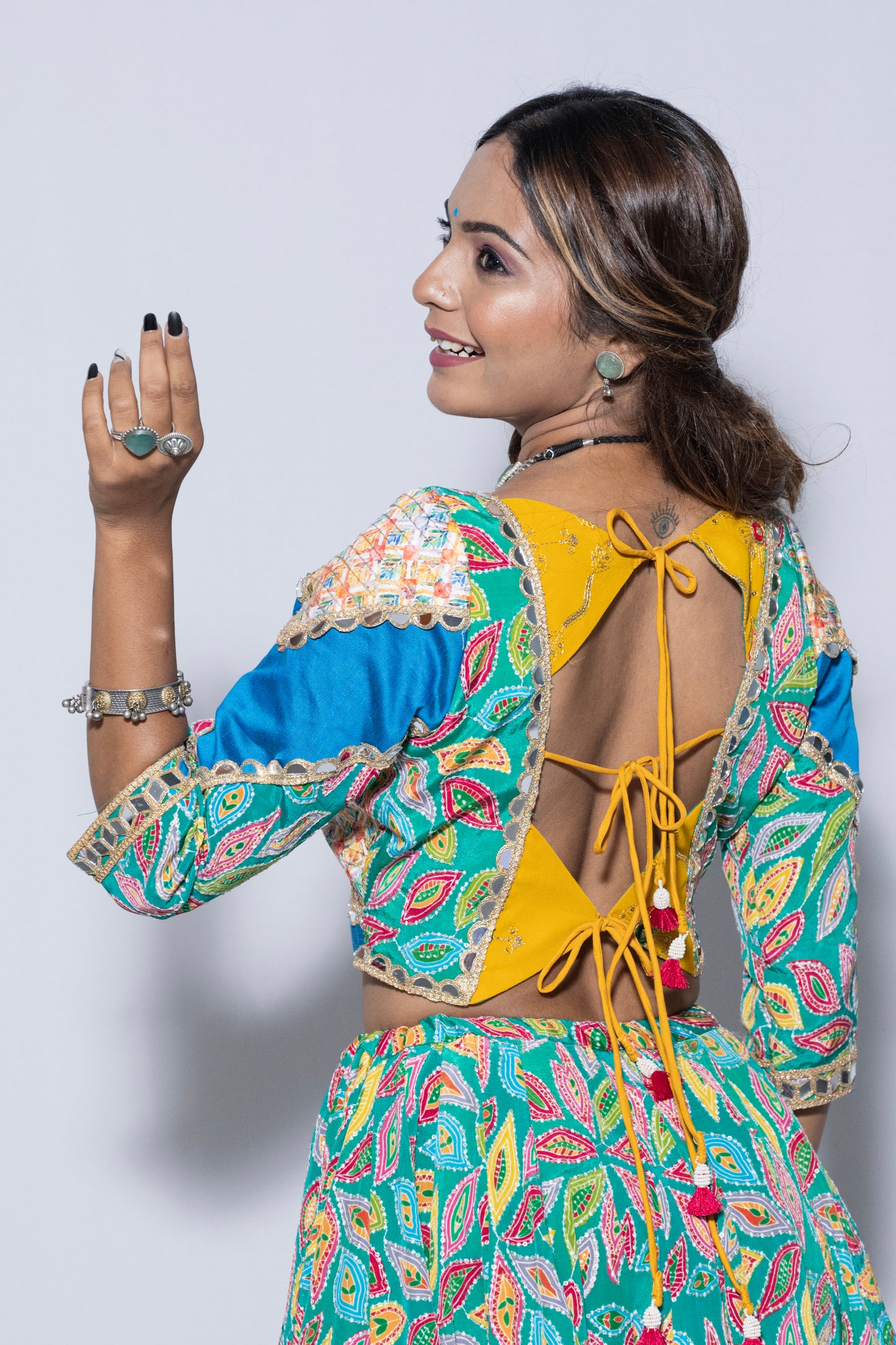 Printed Green Chaniya Choli