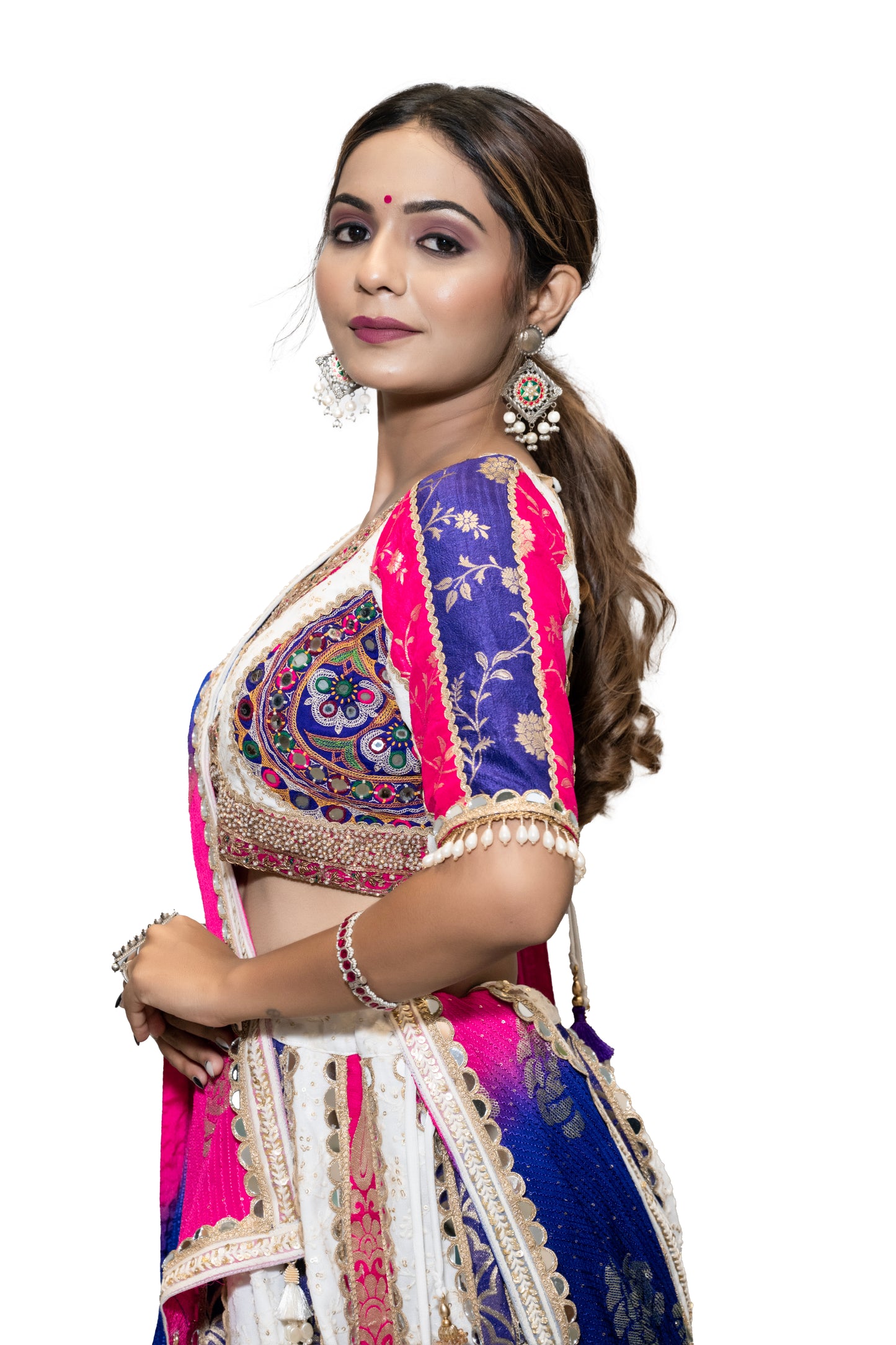 White Vintage chaniya choli.