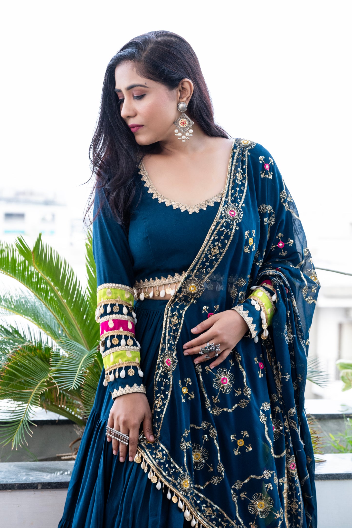 Vintage Blue Chaniya Choli.