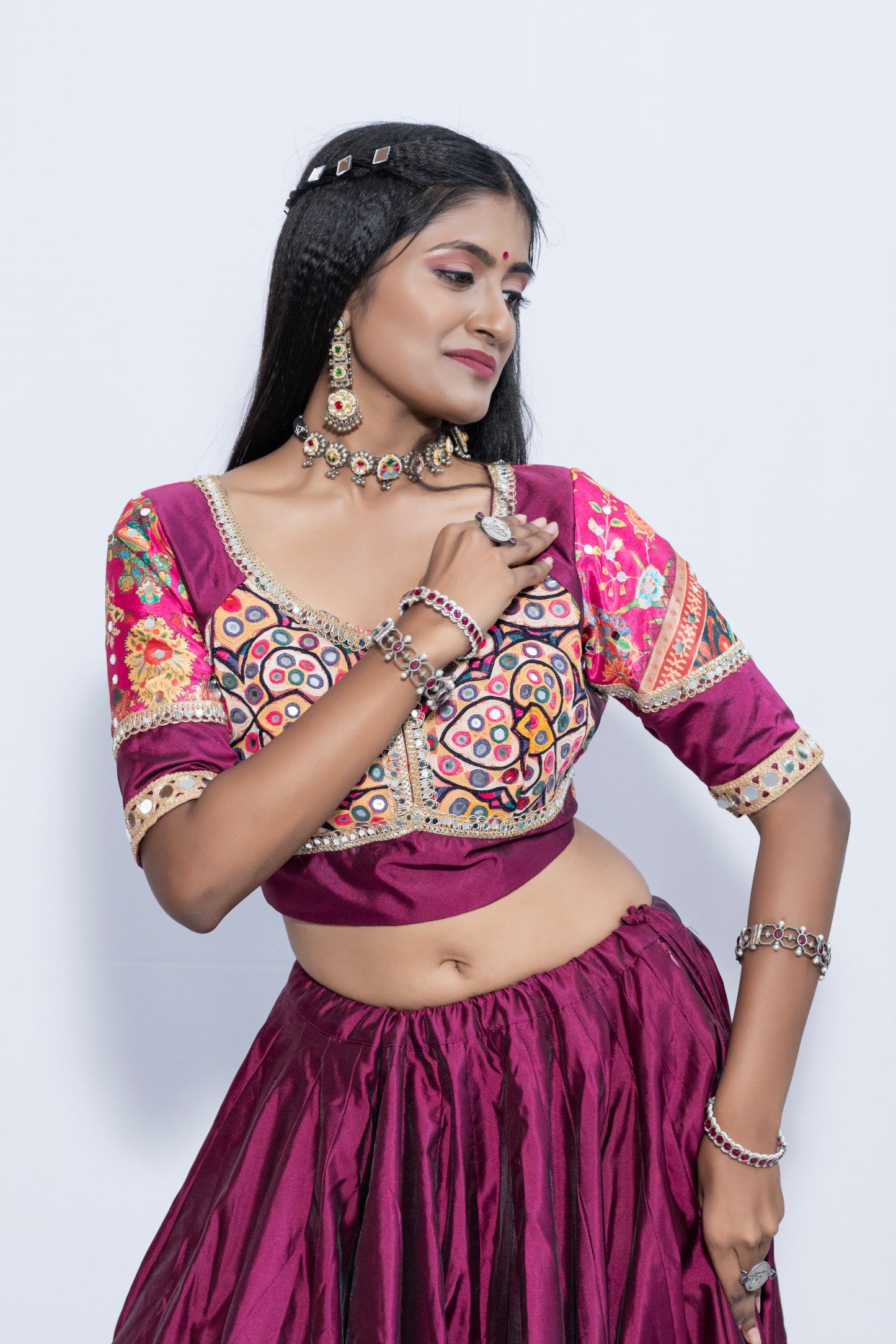 Beautiful Wine Colored Chaniya Choli