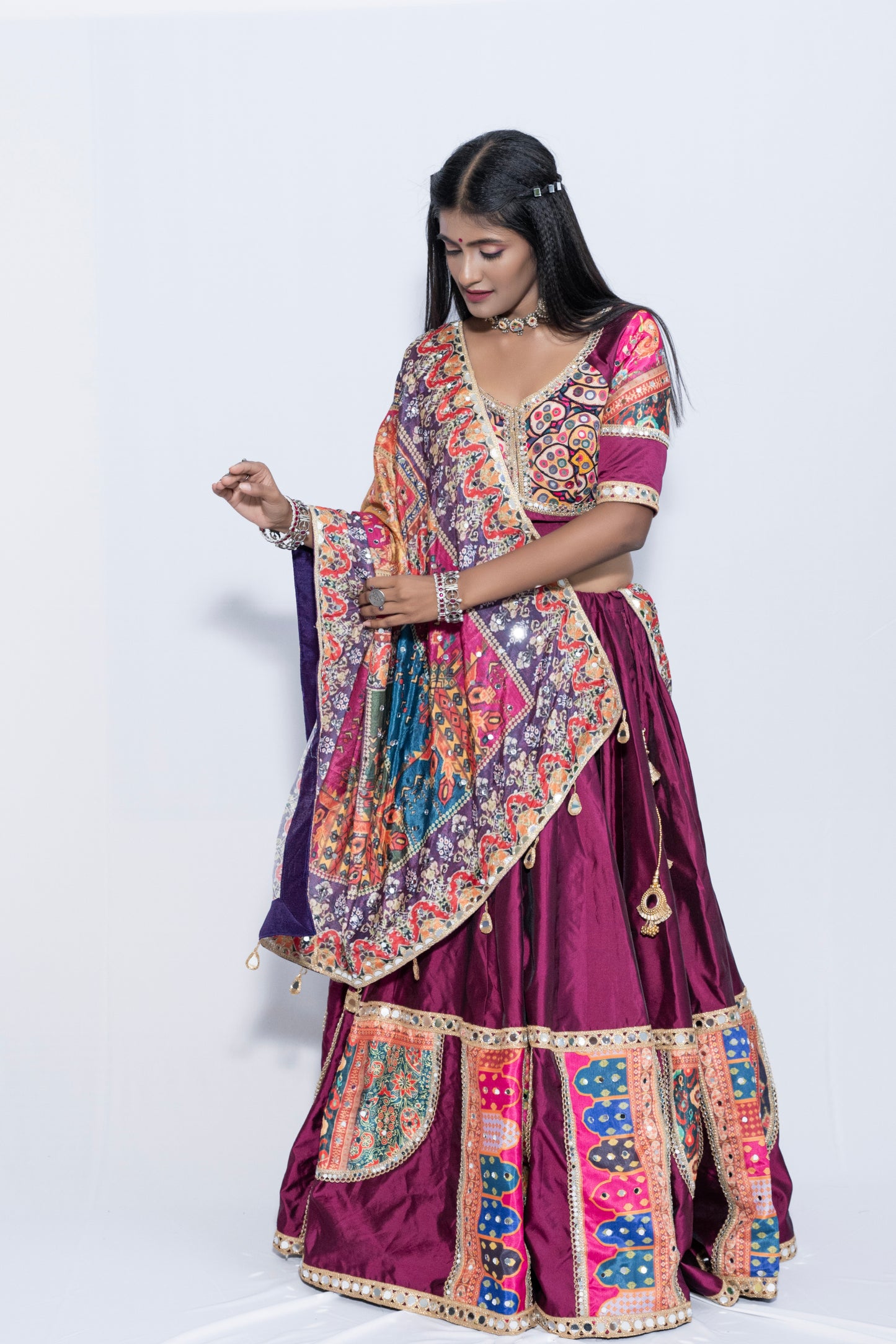 Beautiful Wine Colored Chaniya Choli