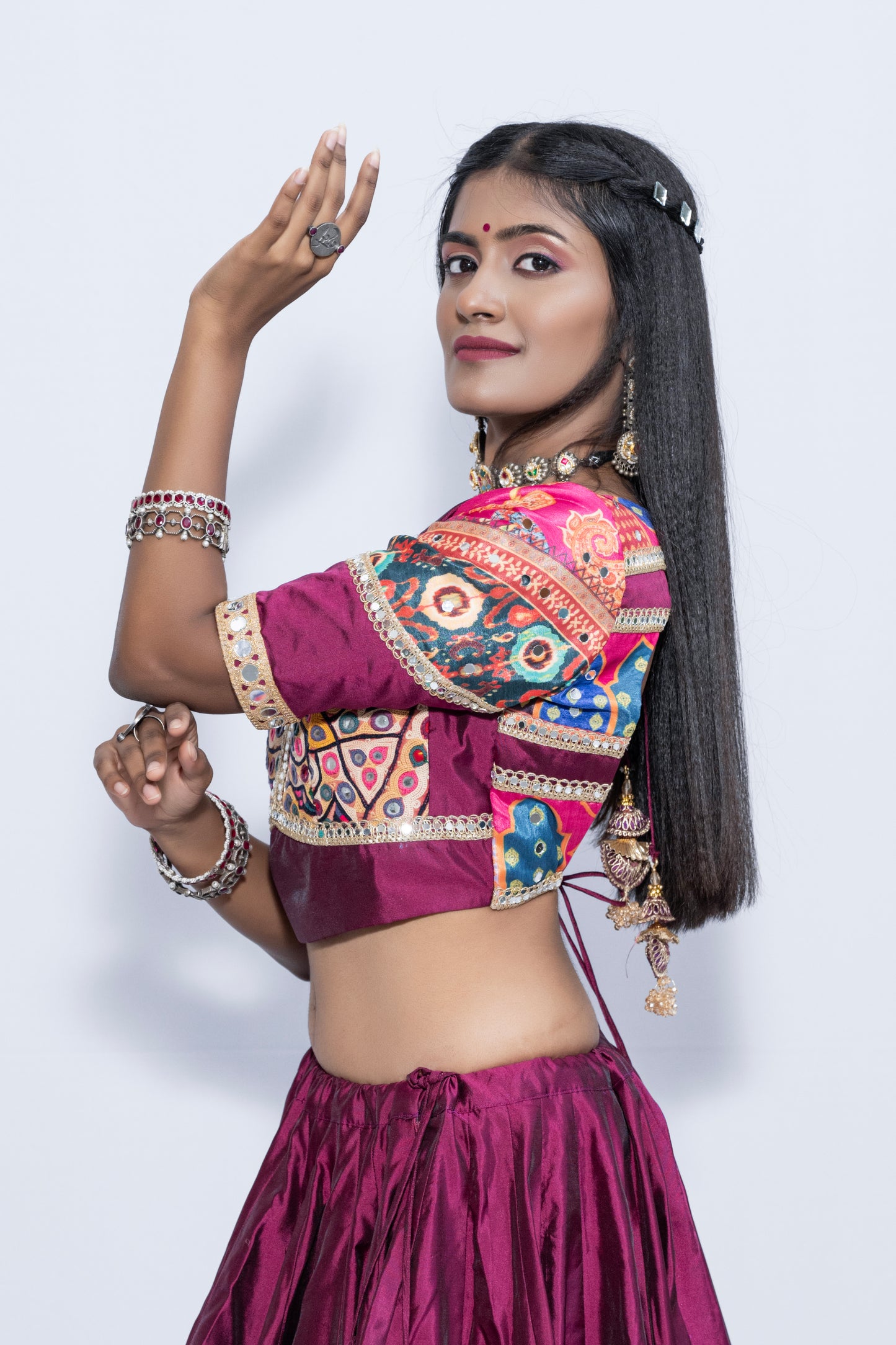 Beautiful Wine Colored Chaniya Choli