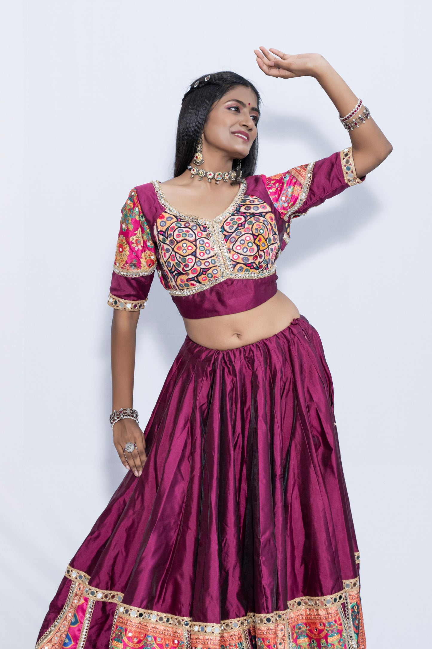 Beautiful Wine Colored Chaniya Choli