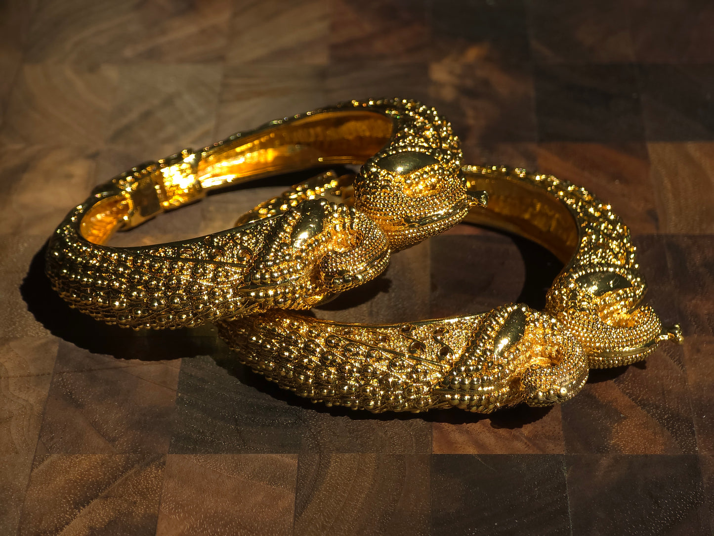 Royal Peacock Statement Bangles (Set of 2)