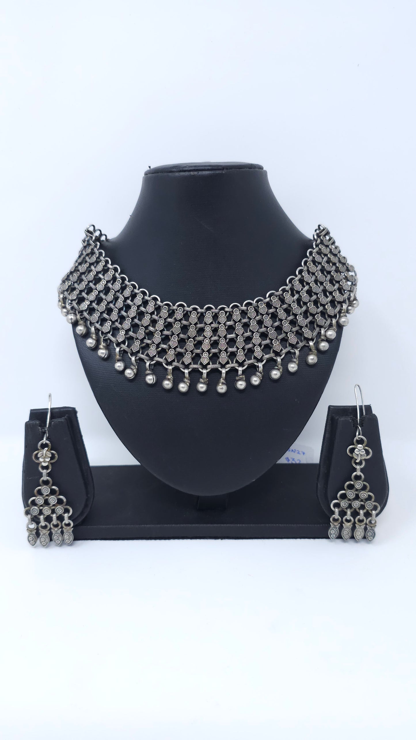 Rajwadi Charm Oxidized Choker Set
