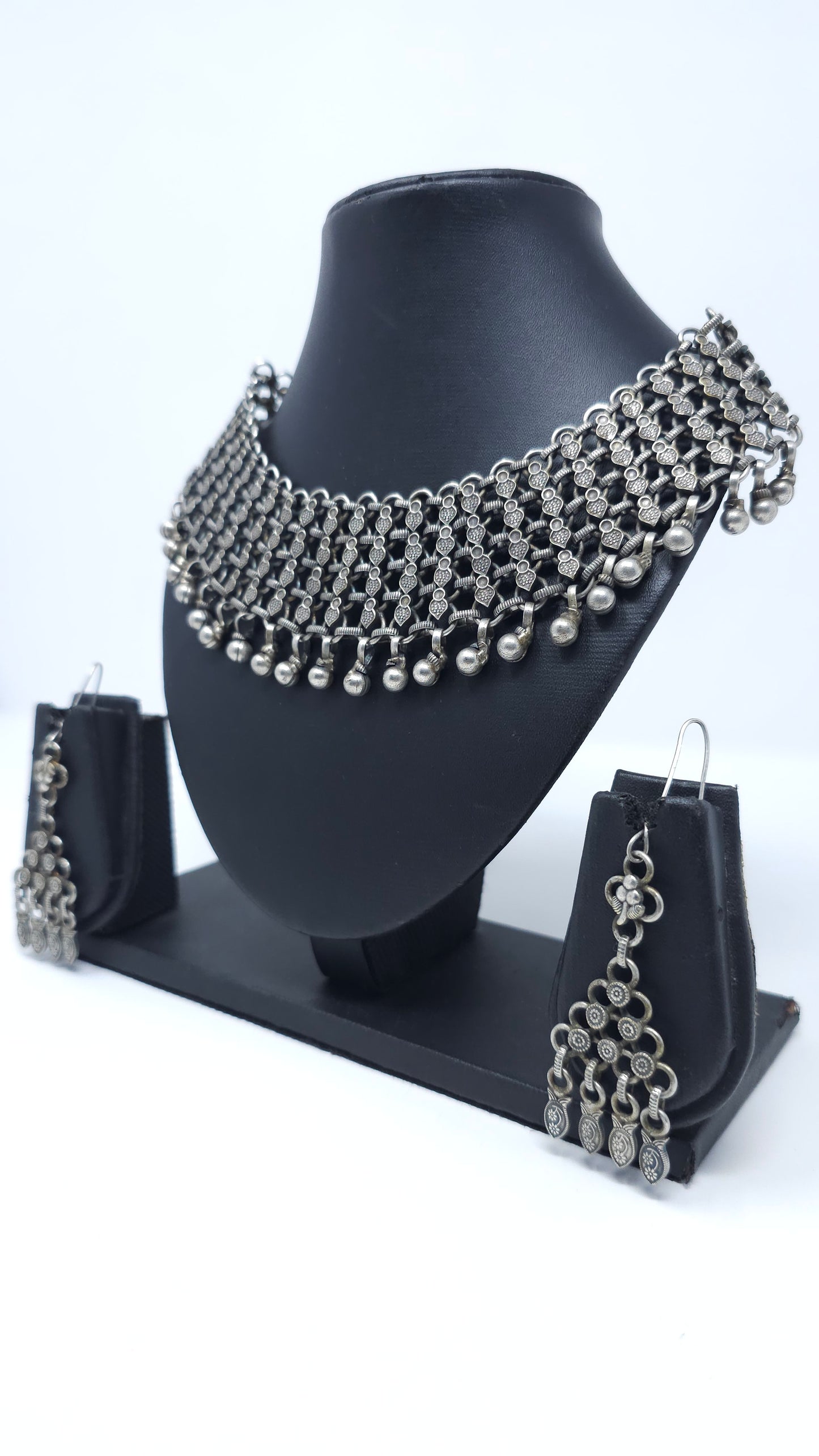 Rajwadi Charm Oxidized Choker Set