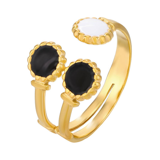 18K Gold Plated Anti-Tarnish Enamel Ring. Unique design Beautiful ring perfect of xmas and new year gift.