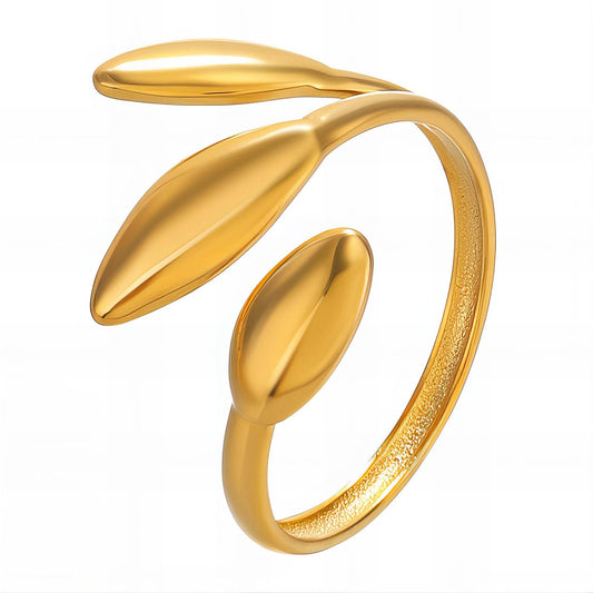 18K Gold Plated Anti-Tarnish Leaf's Ring. Unique design Beautiful ring perfect of xmas and new year gift.