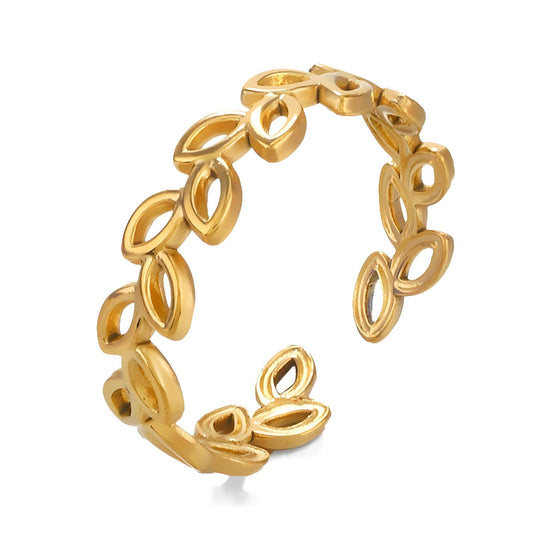 18K Gold Plated Anti-Tarnish Leaf's Ring. Unique design Beautiful ring perfect of xmas and new year gift.