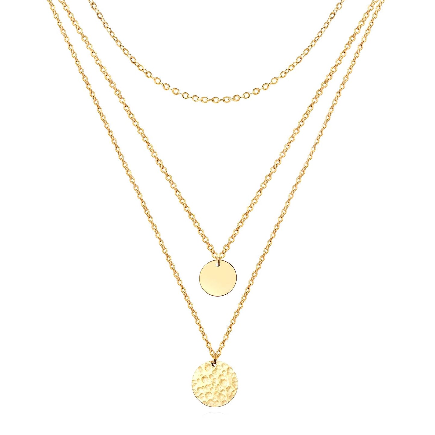 Anti Tarnish Waterproof Daily Wear 18K Gold Triple Plated Premium Quality Stainless Steel Double Pendant Design