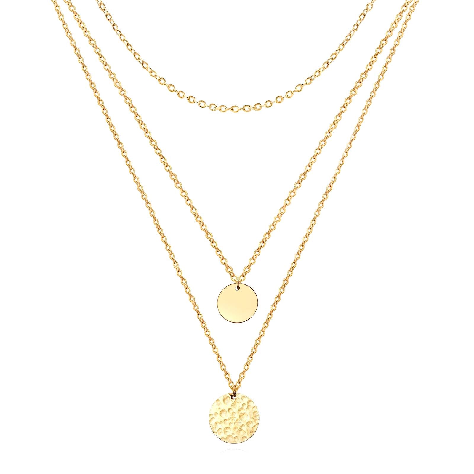 Anti Tarnish Waterproof Daily Wear 18K Gold Triple Plated Premium Quality Stainless Steel Double Pendant Design