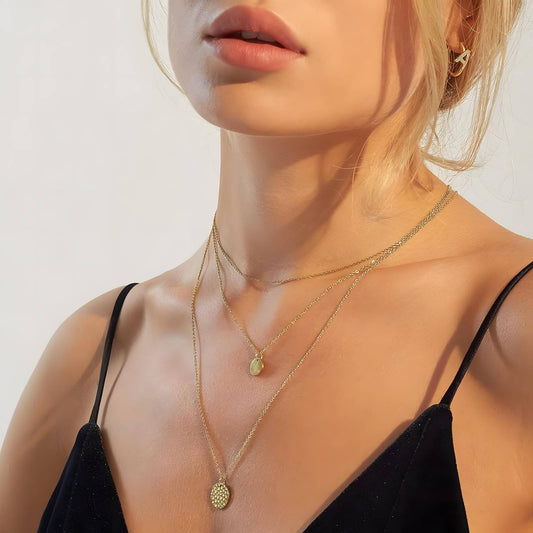 Anti Tarnish Waterproof Daily Wear 18K Gold Triple Plated Premium Quality Stainless Steel Double Pendant Design