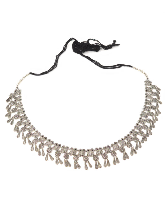 Oxidized Silver Tribal Statement Waist Belt