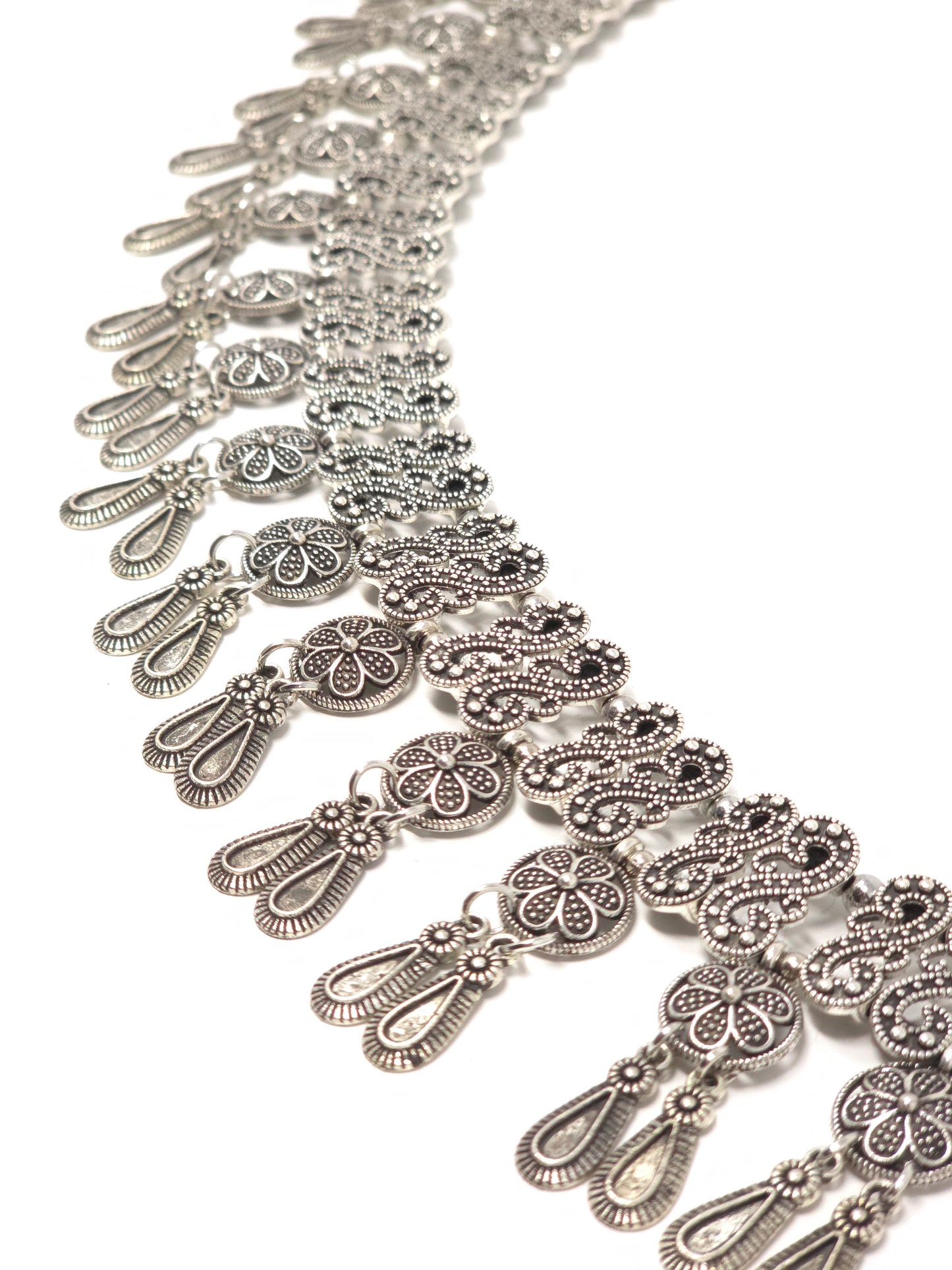 Oxidized Silver Tribal Statement Waist Belt