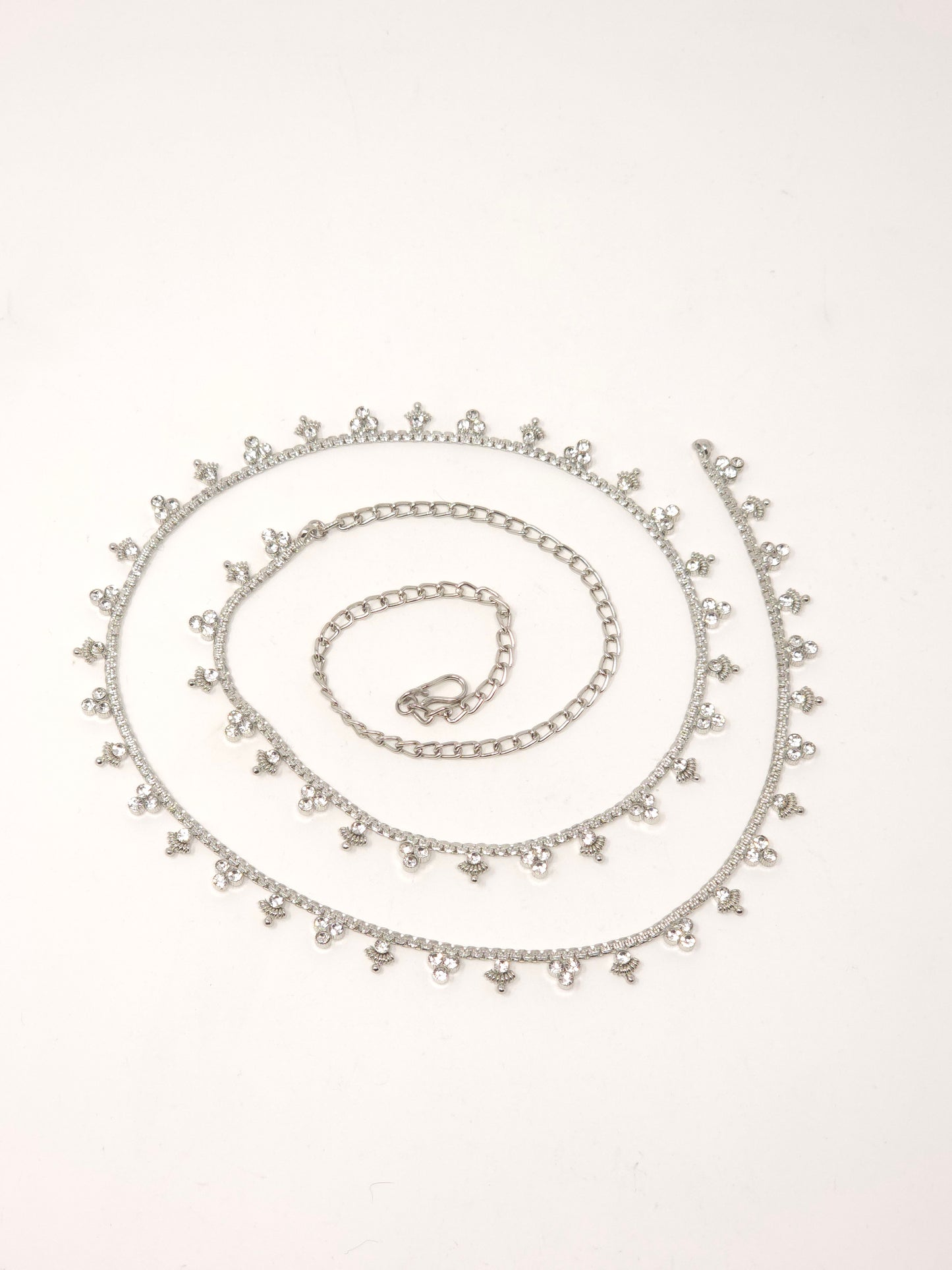 Silver Cluster Crystal Waist Belt