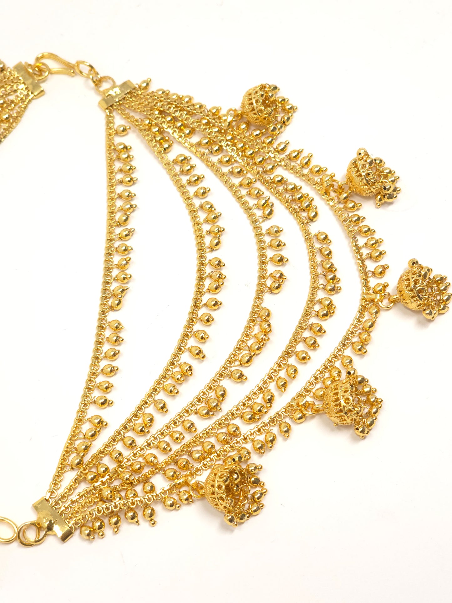 Layered Gold Jhumka Earring Chains