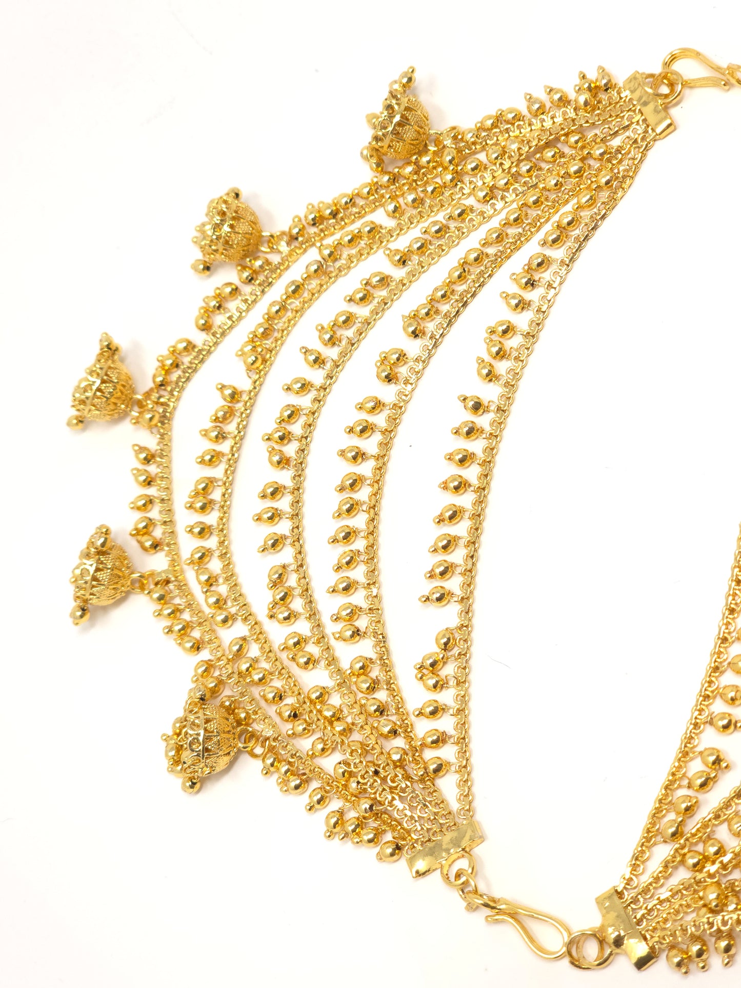Layered Gold Jhumka Earring Chains
