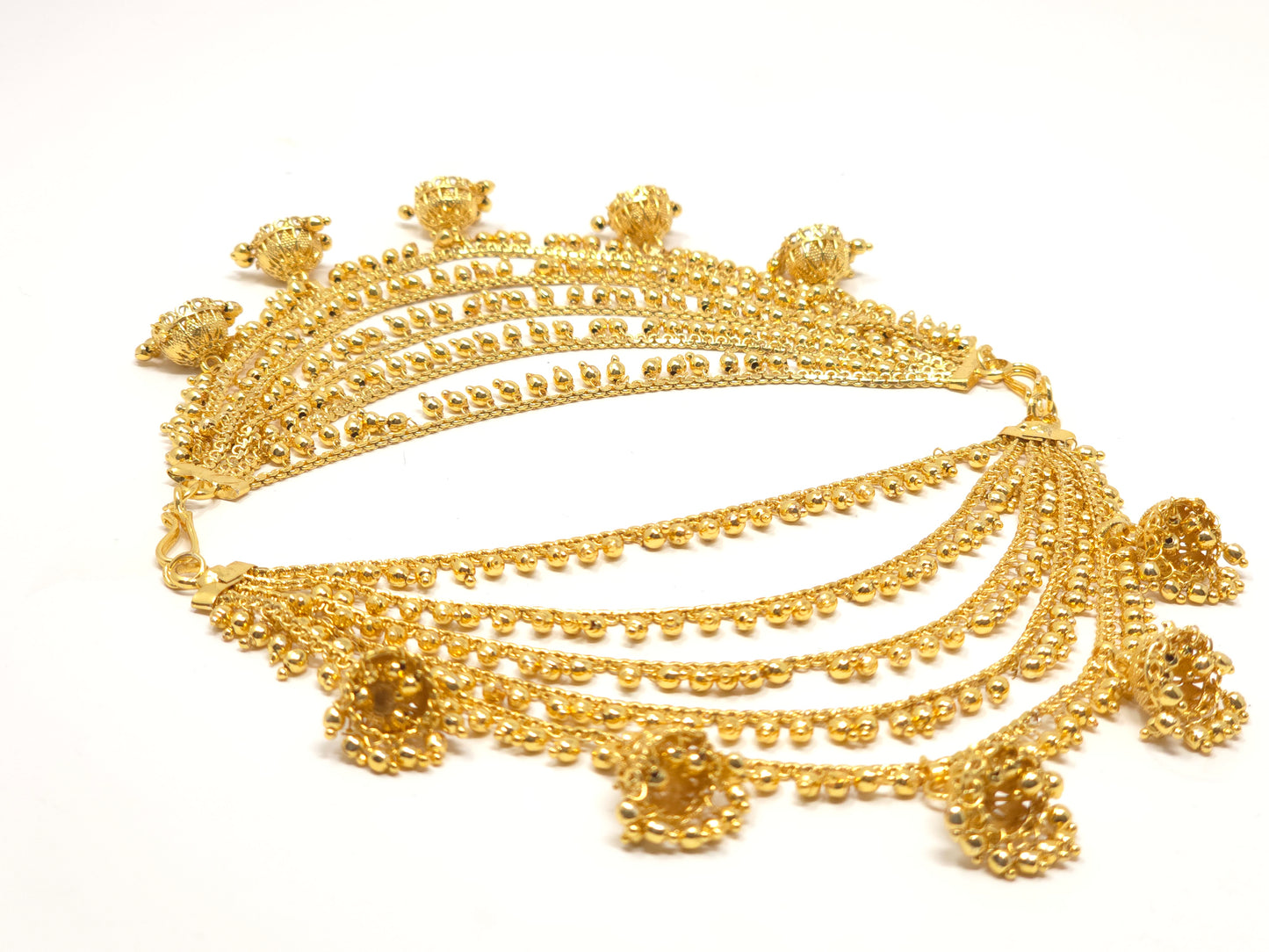 Layered Gold Jhumka Earring Chains