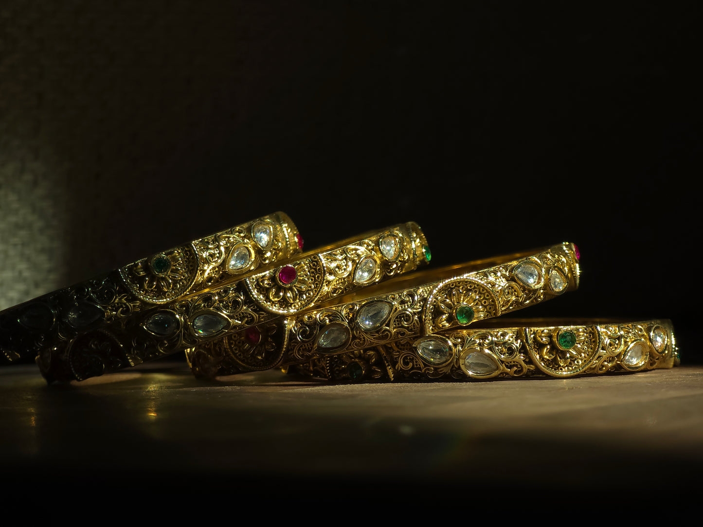 Kundan Meenakari Bangles (Set of 4)