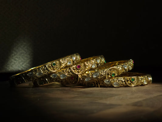 Kundan Meenakari Bangles (Set of 4)