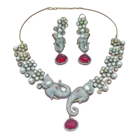 Myrah Collection | Moissanite Statement Necklace Set