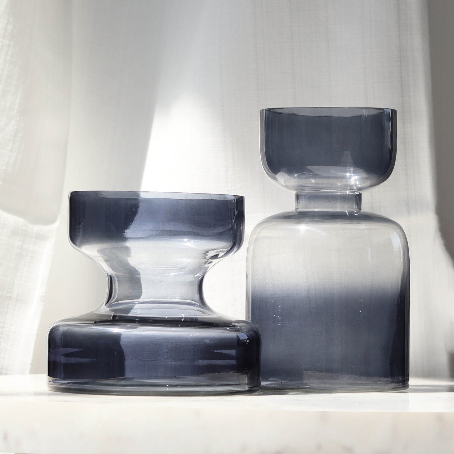Slate Grey Glass vase | Set of 2