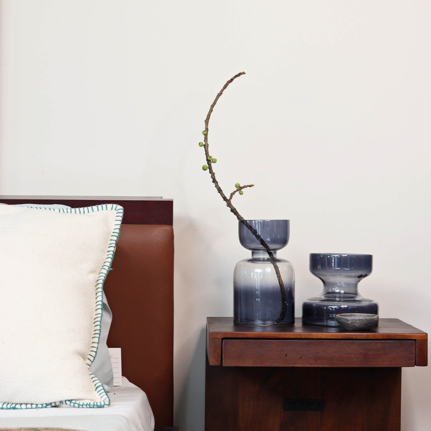 Slate Grey Glass vase | Set of 2