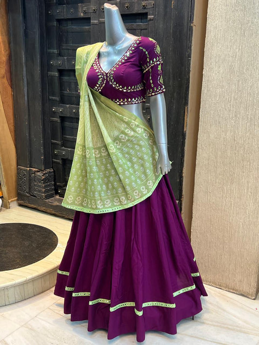 Wine purple soft cotton Chaniya choli