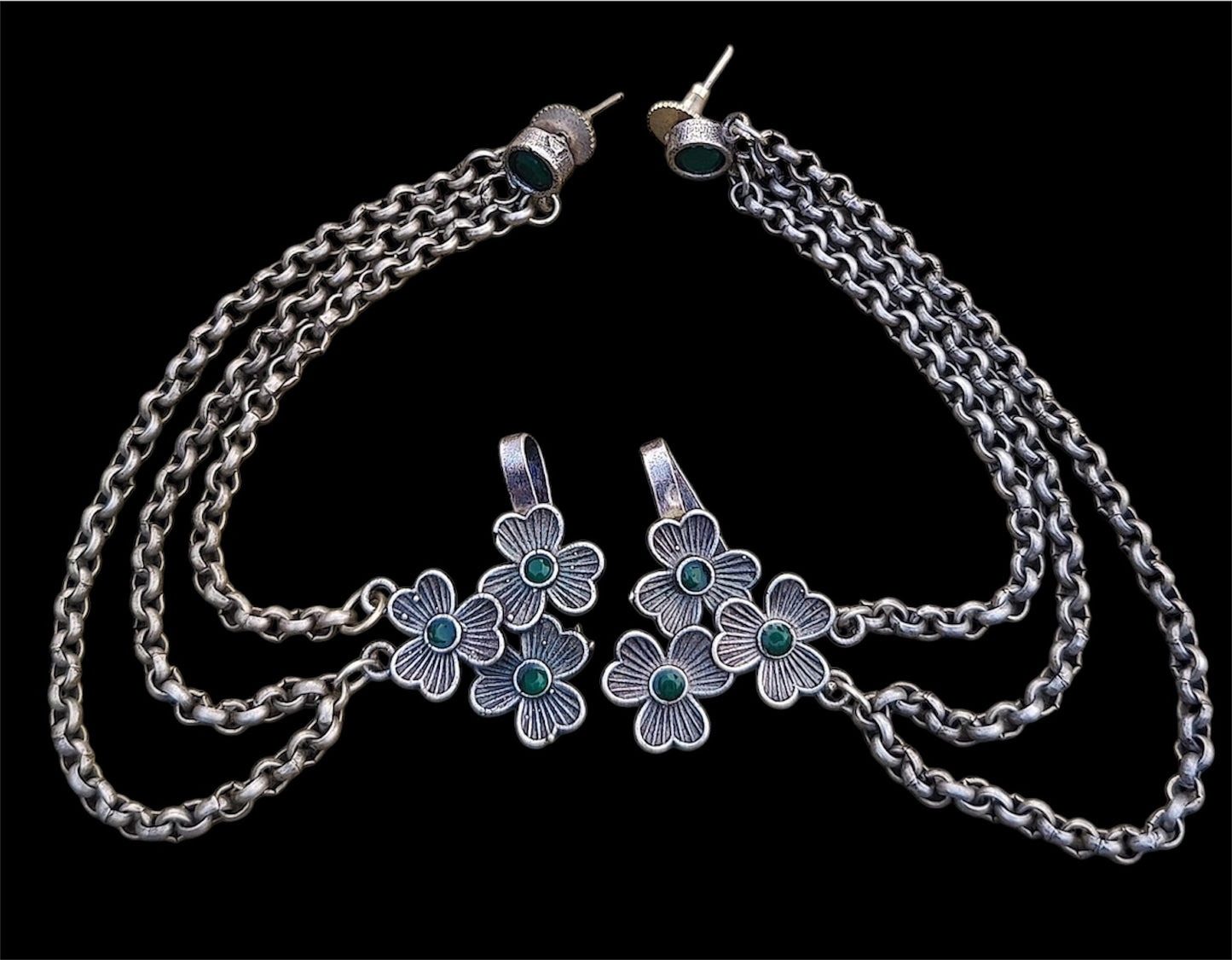 German silver Earrings with Cuffs
