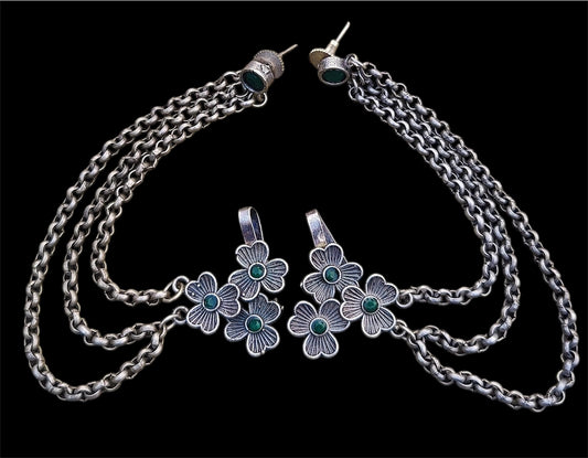 German silver Earrings with Cuffs