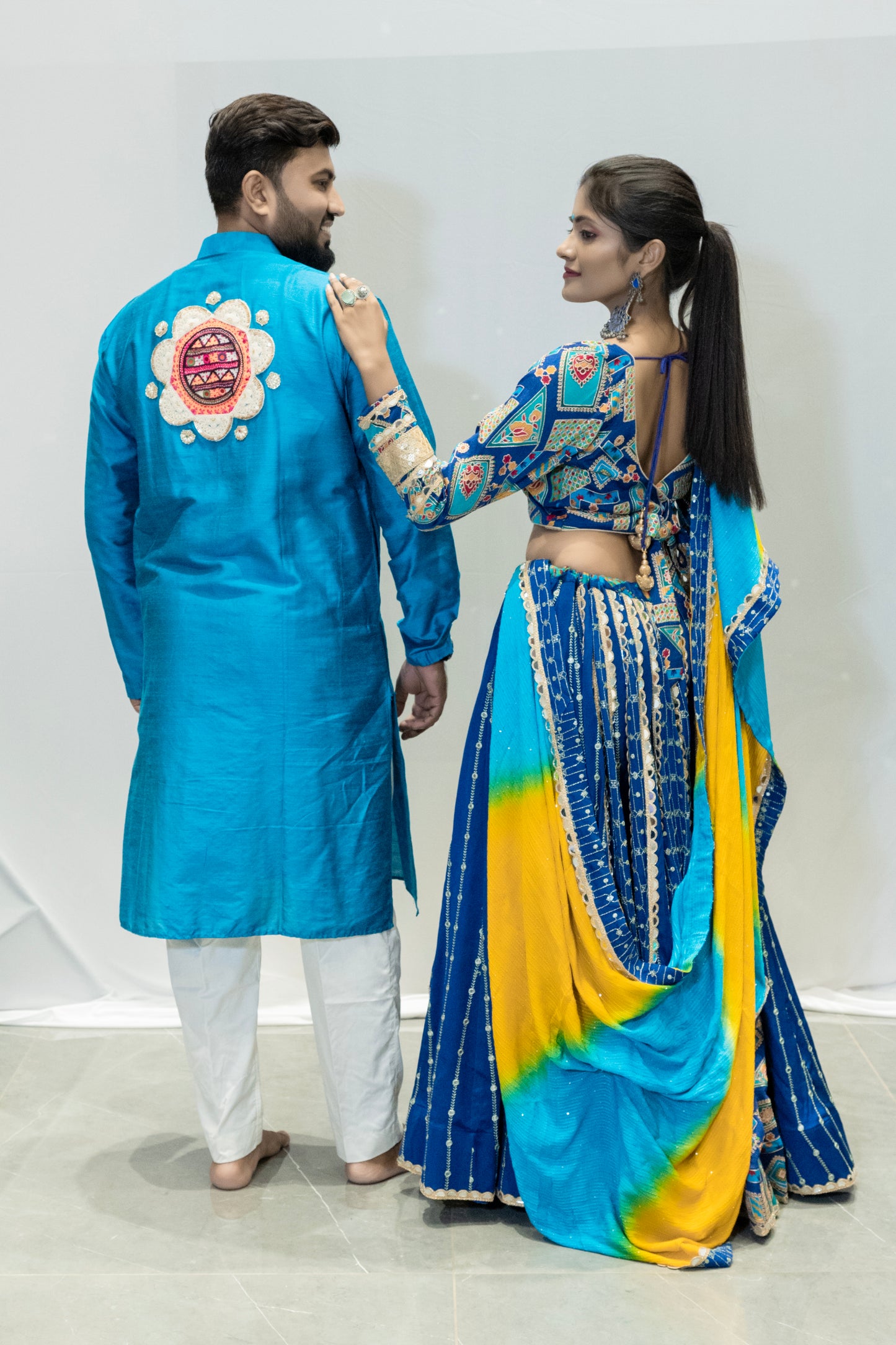 Traditional Chaniya Choli in Vibrant Blue Color.